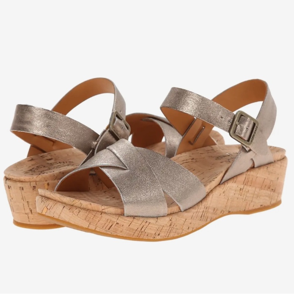 Kork-Ease Soft Gold Metallic Myrna 2.0 Platform Wedge Sandals - Picture 13 of 13